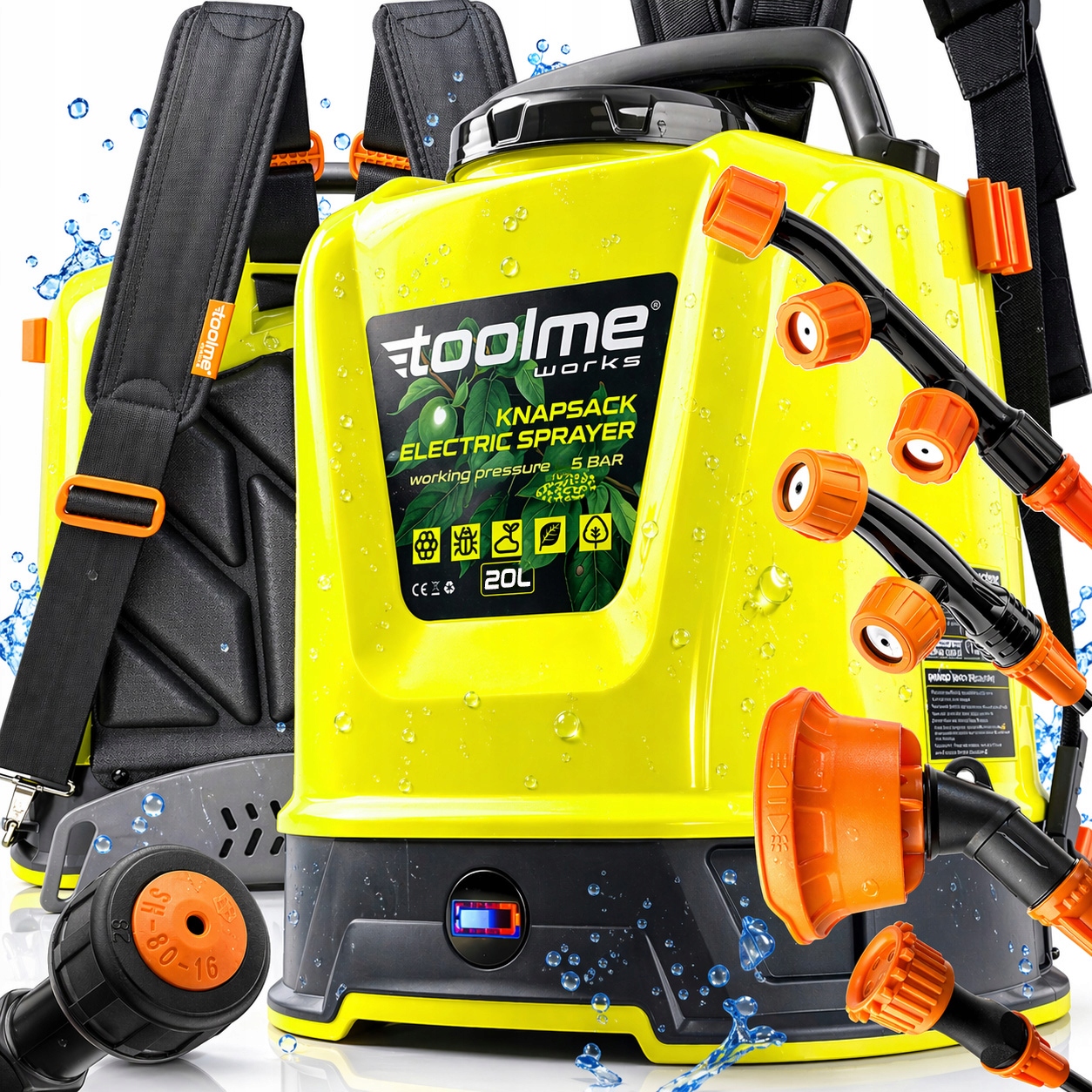 BATÉRIOVÝ ELEKTRICKÝ BACKSTOP POSTREKOVAČ Záhradný 20L toolme TM285